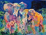 Family Canvas Paintings - Elephant Family